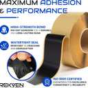 Pond Liner Seam Tape Kit - 60 Feet x 3 Inch - Double Sided Butyl Tape - Bond Seal or Repair EPDM PVC HDPE LDPE RPE LLDPE - Perfect for Small or Large Fish and Koi Ponds Waterfalls and Water Features