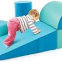 Costzon 5 Pieces Climbing Toys for Toddlers, Soft Foam Block Play Structures Infants Climbers for Child Development, Waterproof Kids Climbing Toys Indoor for Preschool Baby