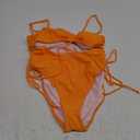 Viottiset Women's Cut Out Drawstring One Piece Swimsuit Cheeky High Cut Bathing Suit (X-Large, Vitality Orange)