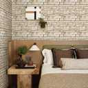 3D Peel and Stick Faux Stone Wall Panels 11.8" x 11.8" 10-Pack, Stone-Look Wall Sticker, Thin Lightweight PVC Self Adhesive Wall Tiles for Interior Decor, Beige