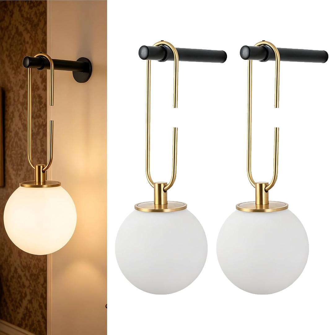 Wall Sconce Battery Operated Set of 2,Black Rechargeable Wireless Battery Wall Light Indoor Fixture with Remote Dimmable 3CCT＆9 Colors Modes Wall Lamps for Bedroom Living Room Hallway Decor, One Size