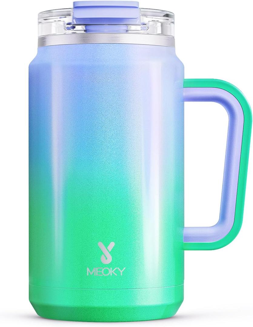 Meoky 32 oz Tumbler with Handle, Stainless Steel Vacuum Insulated Tumbler, Keeps Cold for 30 Hours, 100% Leak-proof, BPA-Free (Fairyland)