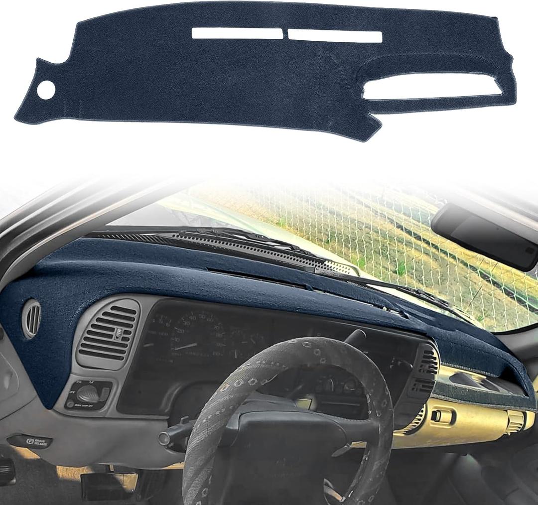 Dashboard Cover Dash Mat Pad Custom Fit for 1995-1996 Chevy Chevrolet Silverado C1500 C2500 C3500 K1500 K2500 K3500 Tahoe Suburban,GMC Sierra Yukon Suburban Pickup Truck (95-96 Navy Blue)