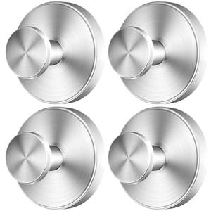 SOCORIA 2026 Upgraded Drill-Free Suction Cup Hooks, Stainless Steel Suction Cup Hooks for Shower, Mirror, Wall, Bathroom, Glass, Hanging Towels - 3Pack, Brushed Silver