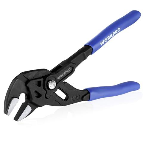 WORKPRO 7-Inch Pliers Wrench, CR-V Construction Wrench Pliers, Adjustable Parallel Smooth Jaw Pliers, Black Finish, Groove Lock Mechanism