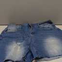 IWD Jean Shorts for Women High Waisted Stretchy Casual Denim Shorts Ripped Frayed Hem Summer Trendy Jorts A_dark Blue, X-Large