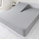 Split Top King Sheets Only, Head King Sheet for 34" Top Split from Head Adjustable Bed, Up to 18" Deep Pocket, Half Split Bed Mattress Sheets, Gray