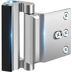 Home Security Door Reinforcement Lock - Safety Child Proof Door Locks with 8 Screws for Inward Swinging Front Doors, Extra Add a Top Lock Inside Withstands 800 lbs Deadbolt Latch, Guard Bedroom Patio