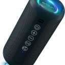 Ortizan Portable Bluetooth Speaker: IPX7 Waterproof, 24W Loud Sound, Deep Bass, Bluetooth 5.3, LED Lights, Wireless Stereo Pairing, 30H Playtime, for Home/Outdoor/Party/Beach, Birthday Gift (Blue)