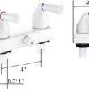 RV Shower Faucet with Handheld Showerhead & Hose, 4" ABS Shower Set, Leak & Rust Resistant for RV Camper Motorhome Travel Trailer (White, Indoor/Outdoor Use)