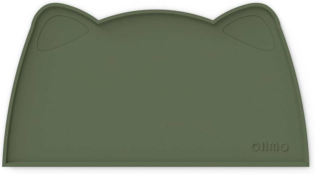 OHMO - Cat Food Mat, Silicone Pet Feeding Mat for Floor Non-Skid Waterproof Dog Water Bowl Tray, Easy to Clean Pet Placemat