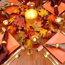 50Pcs Fall Artificial Maple Leaves，Fake Fall Maple Leaves Bluk for Thanksgiving Halloween，Faux Autumn Maple Leaves for Wedding Party Harvest Season Table Decor