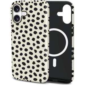 TPU Phone Case for iPhone 17, MagSafe Wireless Charging Compatible, Shockproof Slim Fit Protective Cover with Anti-Yellowing & Raised Camera Protection (Black spot, iPhone 17(6.3"))