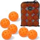Pickleball Balls 6 Pack | 12 Pack- 40 Holes Outdoor Pickleball with Bag, Perfectly Balanced, High Bounce, Crack-ResistanceUSAPA Standard - Multiple Colors