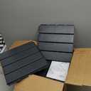 Goovilla Plastic Interlocking Deck Tiles, 9 Pack , 12"x12" Waterproof Outdoor Flooring All Weather Use, Patio Floor Decking Tiles for Porch Poolside Balcony Backyard, Dark Grey