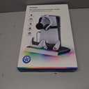 PS5/Slim/Pro Stand for Disc & Digital Console, PS5 Cooling & Charging Station with RGB Lights, PS5 Controller Charger Built-in 3 Level & AUTO Adjustable Fan, PS5/Slim/Pro Accessories Comes 3 USB Ports (Black & White)