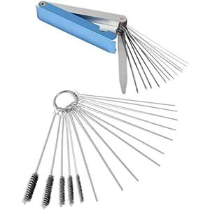 AOCISKA Carburetor Cleaner,Carburetor Carbon Cleaner Airbrush Cleaning Kit,13 Cleaning Wires Set,5 Nylon Brushes,10 Cleaning Needles,Carburetor Cleaning Kit for Motorcycle