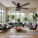 52" Flush Mount Farmhouse Ceiling Fan with Light & Remote Control