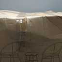 GarveeHome 3 Pieces Outdoor Acapulco Chair Patio Bistro Set, All-Weather Acapulco Chairs with Glass Top Table, Modern Patio Conversation Chairs Set of 2 for Balcony, Pool, Garden, Backyard, Blue