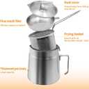 68oz Stainless Steel Oil Filter Pot with Deep Fryer Basket, Stovetop Fryer