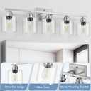 Modern Brushed Nickel 5 Light Bathroom Vanity Light, 31 inch Bathroom Lights Fixtures, Vanity Lights for Mirror Kitchen Living Room Hallway Cabinet Porch