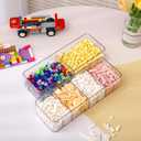 Yesesion 2 Pack Plastic Cable Management Box with Removable Dividers, Clear Cord Storage Organizer with 20 Wire Ties for Desk Drawer, Office Supplies, Electronic Accessories, Battery, Phone Charger