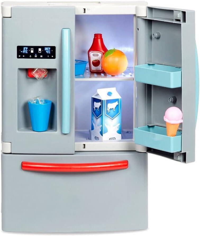 Little Tikes First Fridge Refrigerator with Ice Dispenser Pretend Play Appliance for Kids, Play Kitchen Set with Playset Accessories Unique Toy Multi-Color, 15.8 Wide x 11.5 deep x 23 Tall