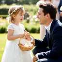 POPETPOP Wicker Picnic Basket with Handle, Empty Organiser to Fill Picnic Hamper Wedding Flower Girl Baskets for Garden, 8.66x7.07x7.87 Inches