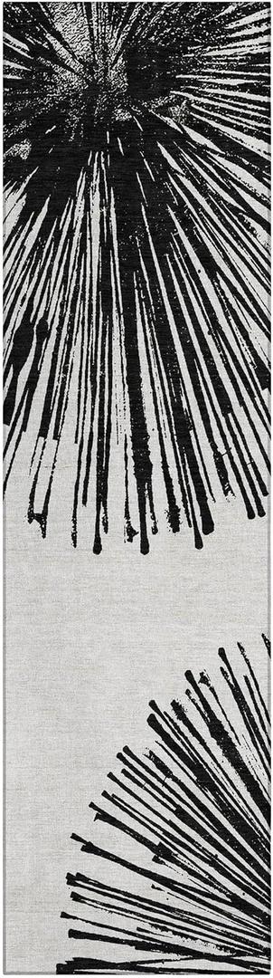 Addison Rugs Chantille ACN642 Black 2'3" x 7'6" Indoor Outdoor Hallway Runner Rug, Stain Resistant Washable Kitchen Area Carpet for Bathroom, Laundry and Bedroom Rug
