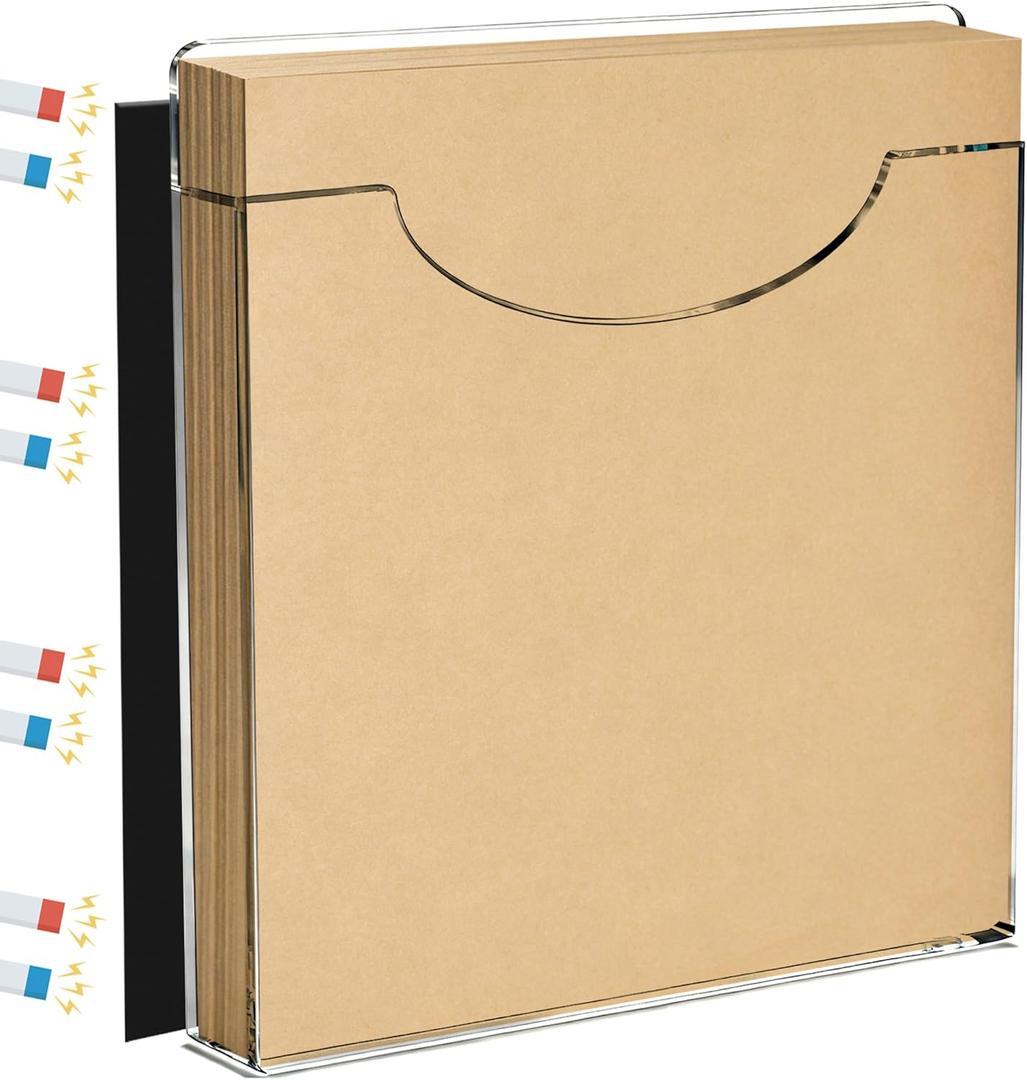 Magnetic Parchment Paper Holder  Clear Acrylic Wax & Deli Paper Organizer for Cabinet Door, Parchment Paper Storage for Kitchen & Bakery (Fits 9x13 in Sheets)