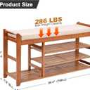 PETKABOO Shoe Rack Bench with Cushion 39.4, Shoe Rack for Front Door Entrance, Shoe Bench with Storage for Entryway Hallway Bedroom Living Room