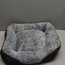 Bedsure Washable Dog Bed Small Dog Cat- Rectangle Fluffy Plush Kitten Puppy Bed, Comfy Corduroy Fleece and Nonskid Bottom,20x19x6inches,Suitable for Pet Up to 15lbs,Grey