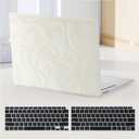 Compatible with MacBook Pro 13 inch Case M2 2026-2023,2022-2016 A2338 M1 A2251 A2289 A2159 A1989 A1708 A1706,PU Leather Plastic Hard Shell Case & Keyboard Cover for Mac Pro 13,Beige Soft Fleece