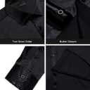 DiBanGu Mens Satin Dress Shirts Casual Long Sleeve Button Down Shirt Regular Fit Wrinkle Free Shiny Shirts for Men Party Prom (Small, Black)