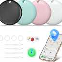 Tracker Tags, Item Finder Work with Apple Find My (iOS Only), Waterproof Smart Tag, Key Finder for Luggage, Keys, Wallet, Bike, Bags (Multi-Color, 4 Pack)