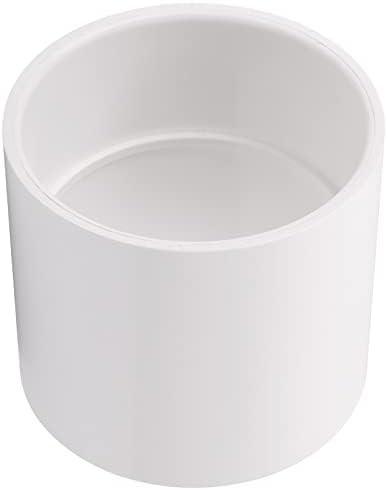4" PVC Pipe Coupling Adapter Pipe Fittings (Socket x Socket) Contractor Pack Schedule 40 Heavy Duty 4 Inch PVC Slip Socket Connectors for DIY PVC Shelf Garden Support Structure, White