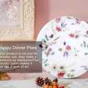 LIYH 32 Pcs Floral Plates Set Heavy Duty Plastic Plates Spring Pink Floral Plastic Plate Elegant Wedding Baby Shower Flower Dinnerware Set - 10.25" Dinner & 7.5" Dessert Plate