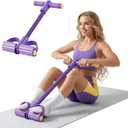 2026 Upgraded 8 - Tube Pedal Resistance Bands with Handles - Ultra - Strong Tension for Full - Body Workout - Ideal for Home, Office & Travel Fitness(Purple)
