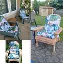 Waterproof Adirondack & Rocking Chair Cushion Indoor and Outdoor High Back Patio Cushions with Ties 43.3 X 19.7 Inch(Without Chair) (1, Leaf)