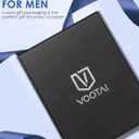 Slim Wallet for Men, Christmas Stocking Stuffers Gifts for Men Him, White Elephant Gifts for Adults Husband Boyfriend, RFID Blocking Minimalist Wallet for Men with Money Clip, Credit Card Holder (Classic Black & Orange)