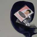 Blue Cosplay Wig for Women, Dark Blue Bob Short Straight Synthetic Wigs With Key Necklace Dragonfly Hairpin, Halloween Costume Party Cosplay Wig