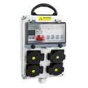 Power Distribution Box, 110V Electricity Meter Electrical Box with NEMA 5-20 Power Outlet Pane,IP54 Electrical Breaker Socket Distribution Box for Construction Sites, workshops and Factories