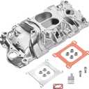 2101 2001 Intake Manifold Aluminum Dual Plane Compatible with Chevy Small Block SBC Suburban Impala Caprice Camaro 262 265 267 283 302 305 307 327 350 400 5,500 RPM V8 Engine 1955-1995