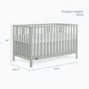 Dream On Me Synergy Wave 5-in-1 Convertible Full Size Baby Crib, Sage Green, 53.5"L x 29.8"W x 34"H