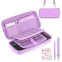 Younik Switch 2 Case Compatible with NS Switch 2 (2025), Carrying Case with 19 Game Card Slots, 4 in 1 Switch 2 Accessories Includes Shoulder Strap, Wrist Strap & Stickers (Purple)