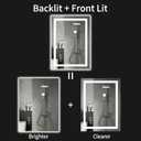 40"x30" LED Bathroom Mirror with Lights, Dimmable, Anti-Fog, Lighted Bathroom Vanity Mirror for Wall, Backlit + Front Lit, Memory Function, Shatter-Proof, Tempered Glass