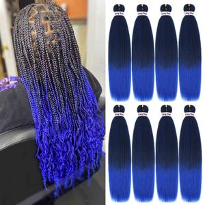 Liang Dian Pre-Stretched Braiding Hair 12 Inch 8 Packs Hot Water Setting Synthetic Hair Crochet Braiding Hair Extension(1B/Blue)