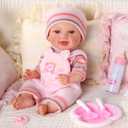 BABESIDE Baby Doll Girl - 10-Inch Realistic Baby Dolls with Magic Feeding Bottle Real Life Vinyl Toy Gift for 3+ 4 5 6 Years, Ideal for Birthday, Pretend Play, Christmas