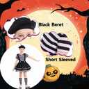 Colorful House Girls' Mime Costumes Black and White Clown Pantomime Suspender Dress Role playing 4Pcs (L, 10-12Y)