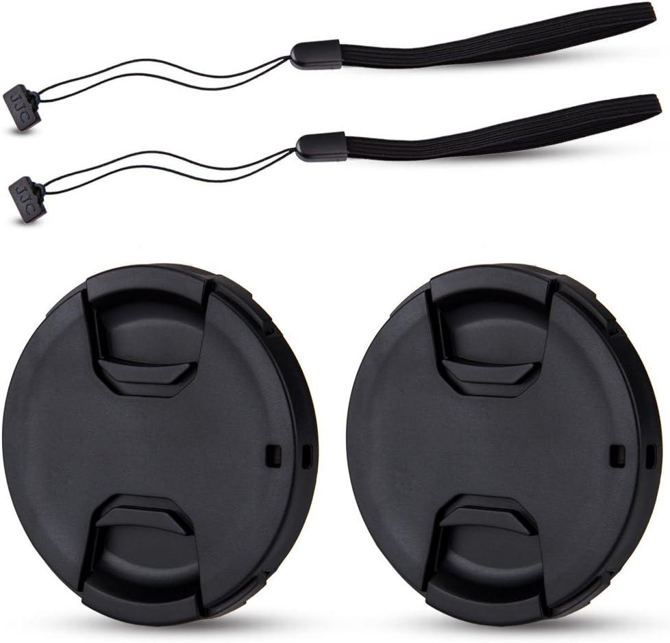 JJC 2-Pack 49mm Front Lens Cap Cover with Deluxe Cap Keeper for Canon EF 50mm f1.8, EF-M 15-45mm f3.5-6.3, Sony E 55-210mm f4.5-6.3, E 35mm f1.8, E 50mm f1.8 and Other Lenses with 49mm Filter Thread (49mm)